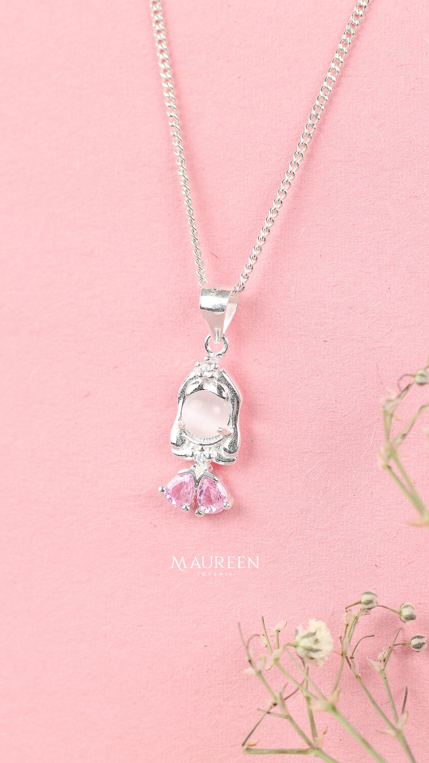 Dije Aurora con piedras - Plata