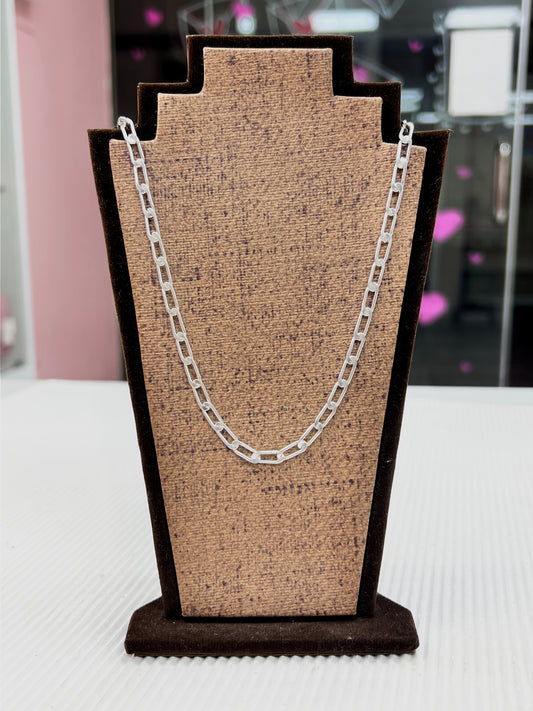 Cadena eslabon broche cajon - plata