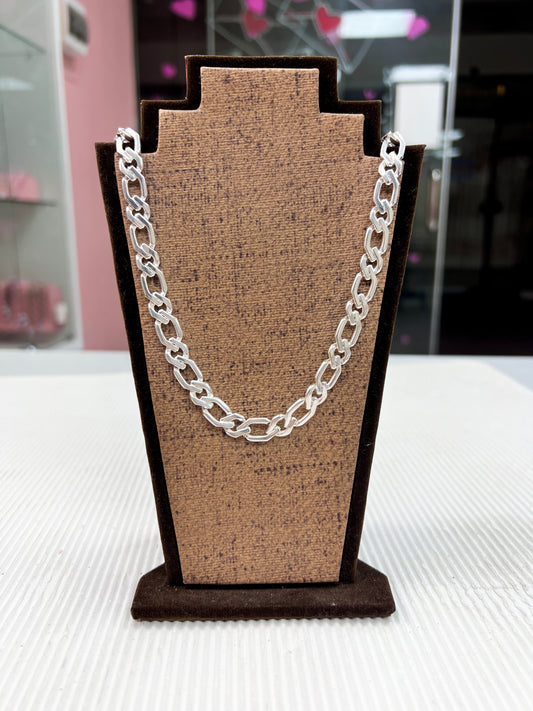 Cadena hexagonal tifany broche cajon - plata