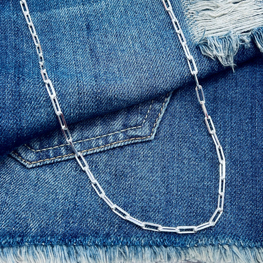 Cadenas paper clip - plata