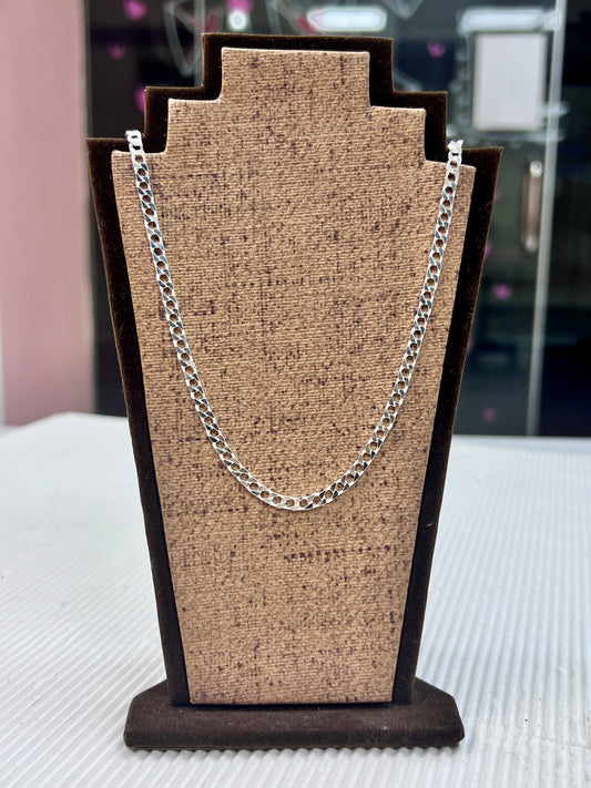Cadena lomo plana delgada - plata