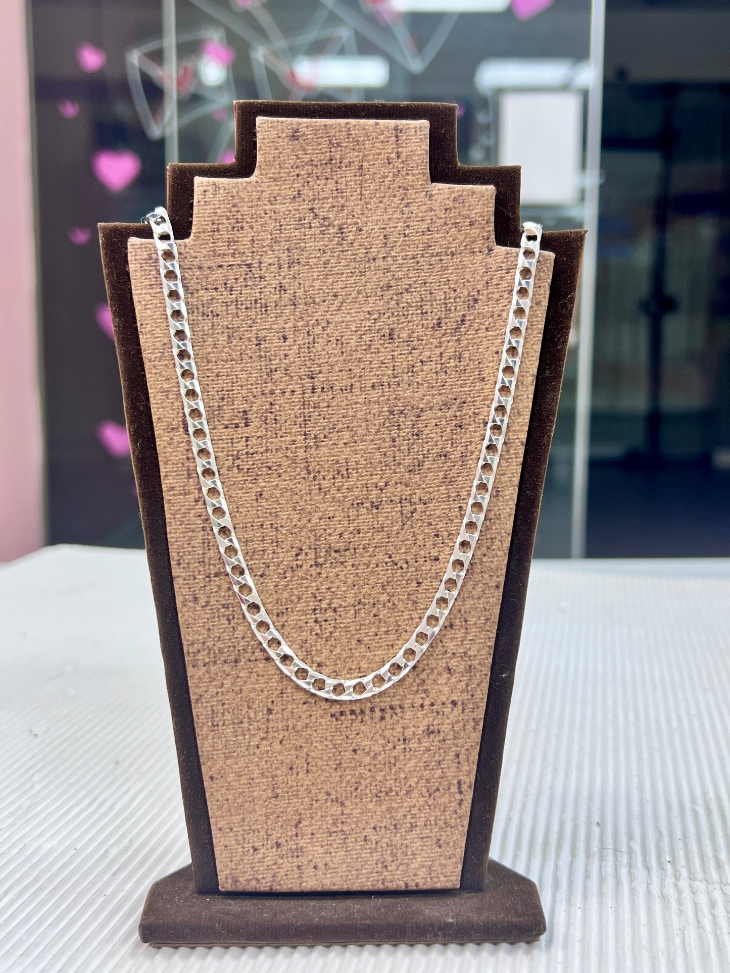 Cadena lomo plana gruesa - plata