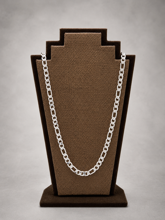 Cadena Cartier/ hexagonal gruesa- plata