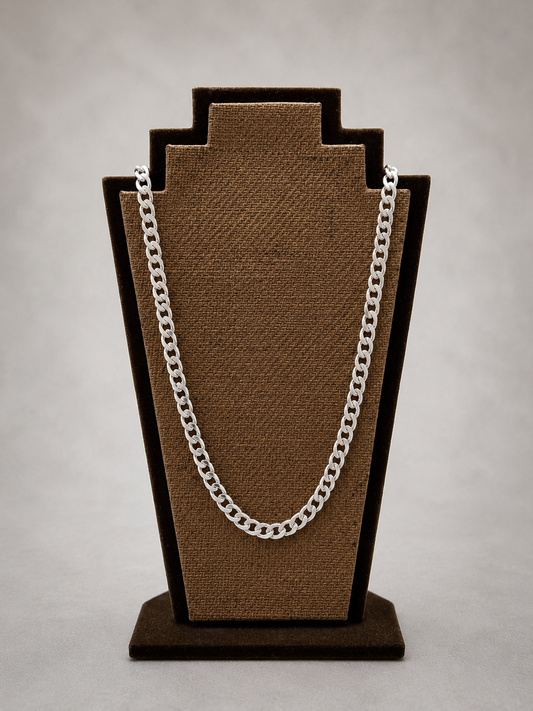 Cadena hexagonal corta - plata