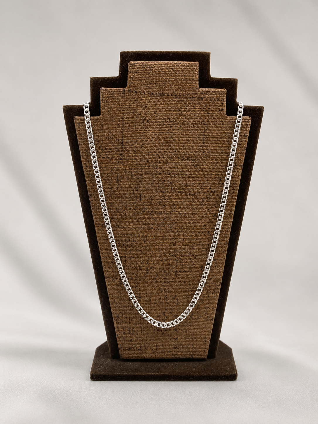 Cadena lomo delgada broche cajon - plata