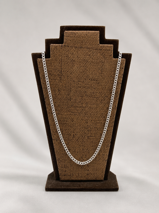 Cadena lomo delgada broche cajon - plata