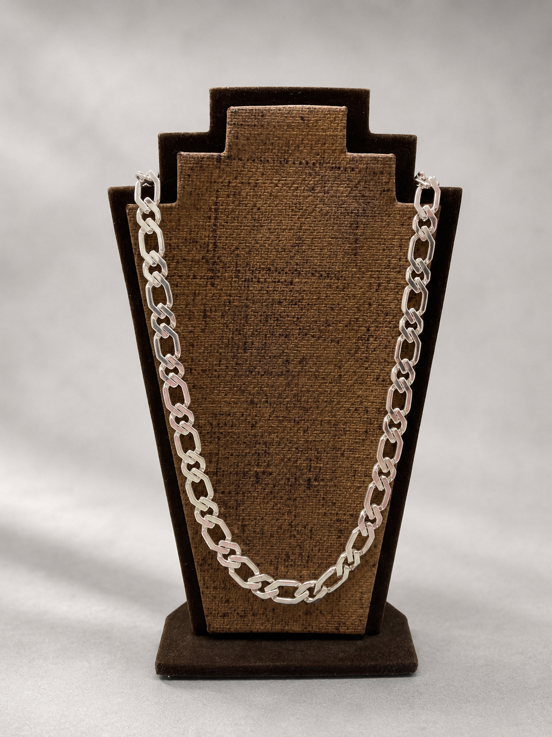 Cadena hexagonal gruesa - plata