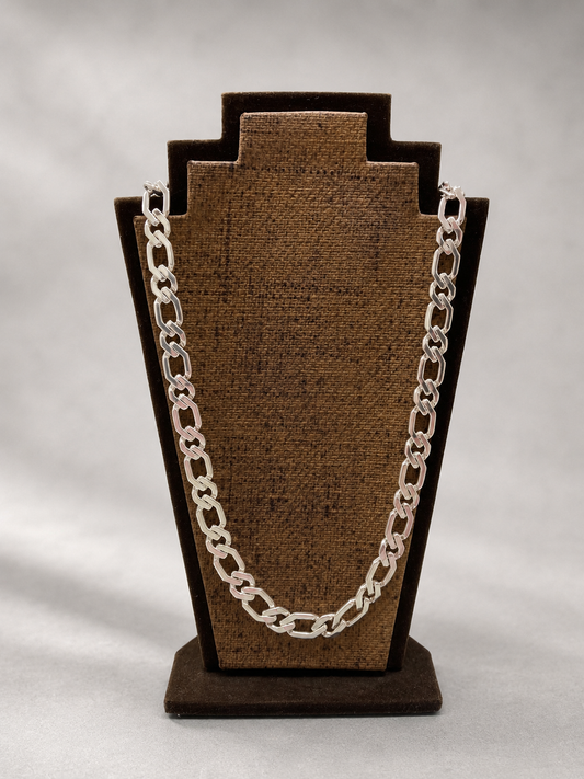 Cadena hexagonal gruesa - plata