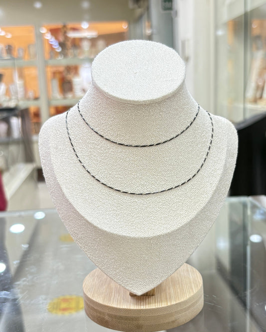 Cadena rayada - Plata Quemada