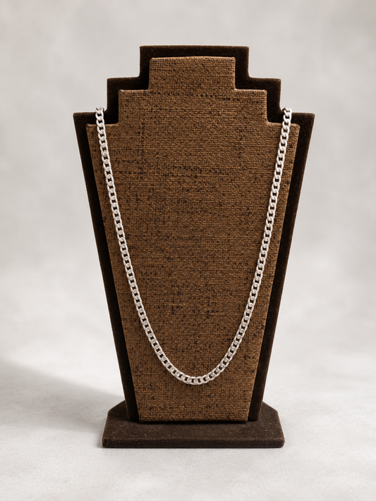 Cadena lomo panzer broche cajon - plata