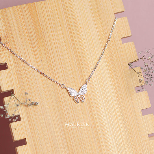 Collar mariposa calada - Plata