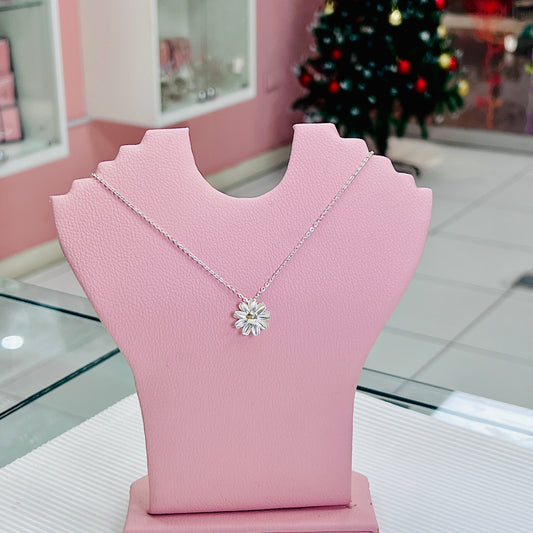 Collar margarita dos capas - Plata