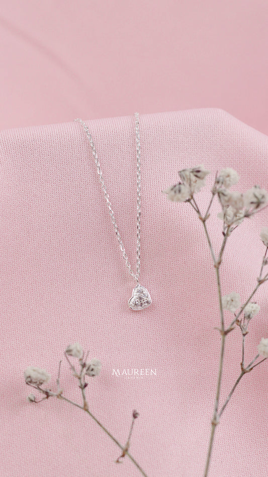 Collar mini corazon circones  - Plata