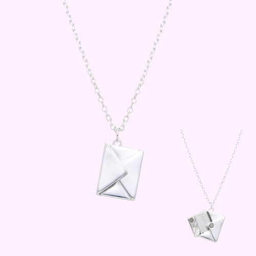 Collar carta con mensaje - Plata