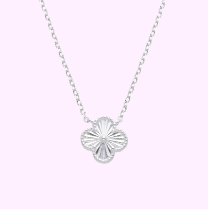 Collar VAN flor diamantado- Plata