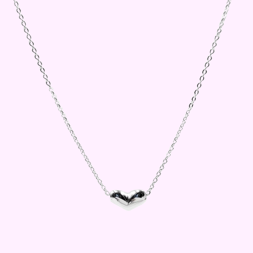 Collar corazon bombacho - Plata
