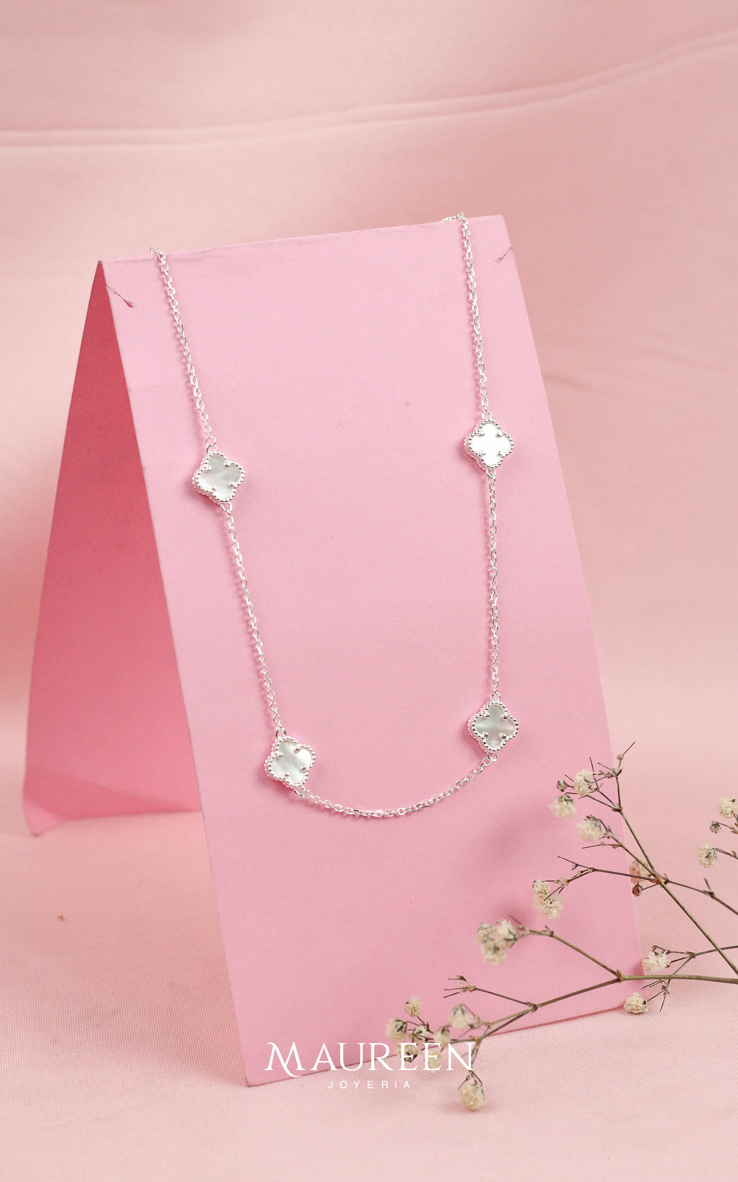 Collar VAN blanca -  Plata