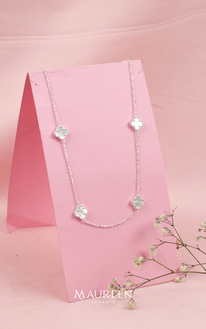 Collar VAN blanca -  Plata
