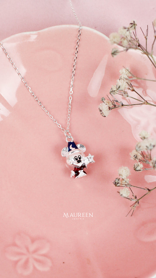 Collar mickey con estrella   - Plata