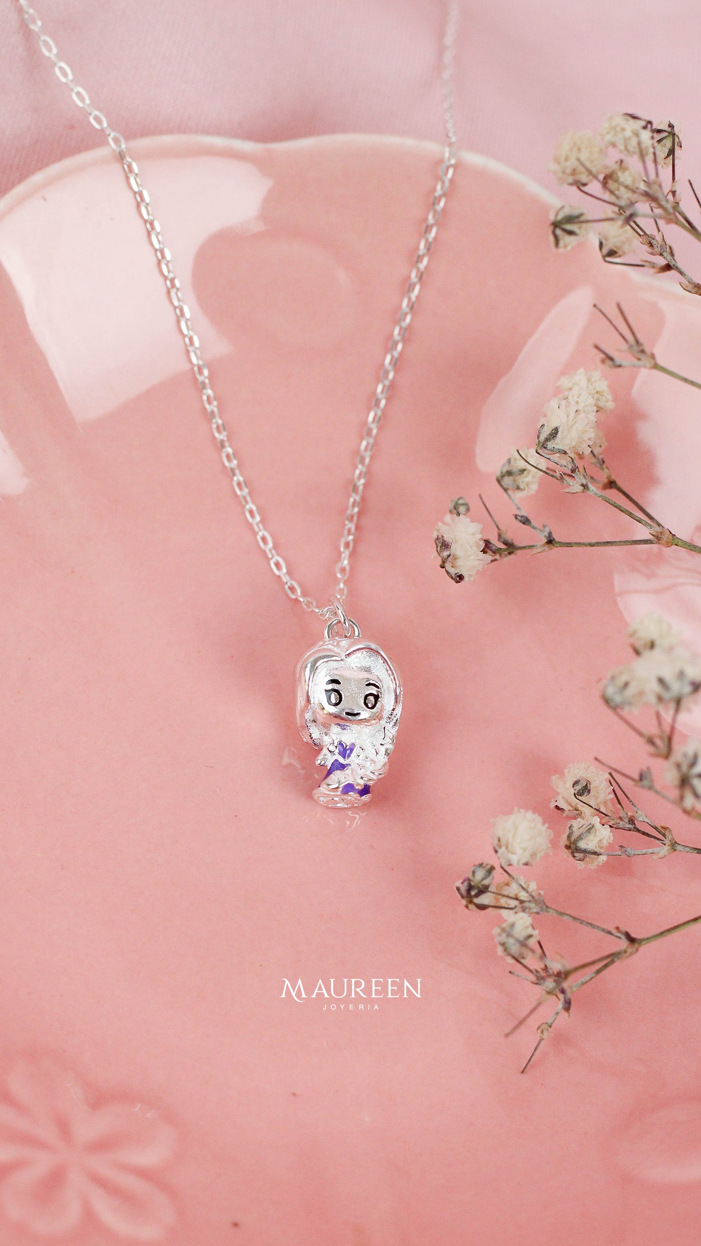 Collar princesa Rapunzel - Plata