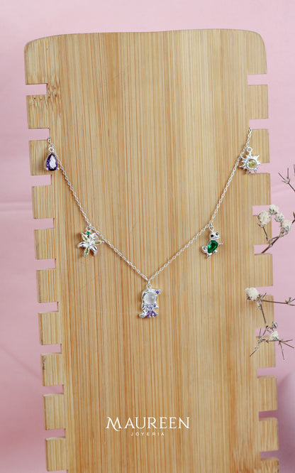 Collar Princesa  Rapunzel - Plata