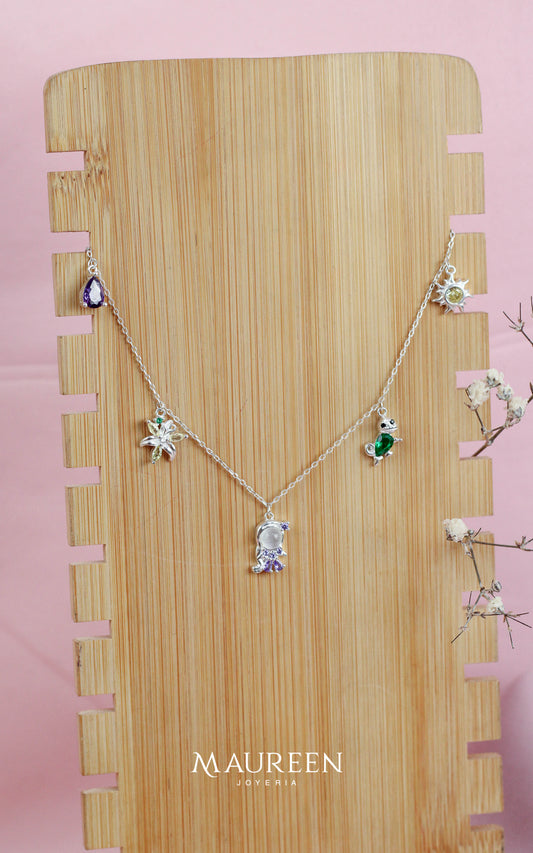 Collar Princesa  Rapunzel - Plata