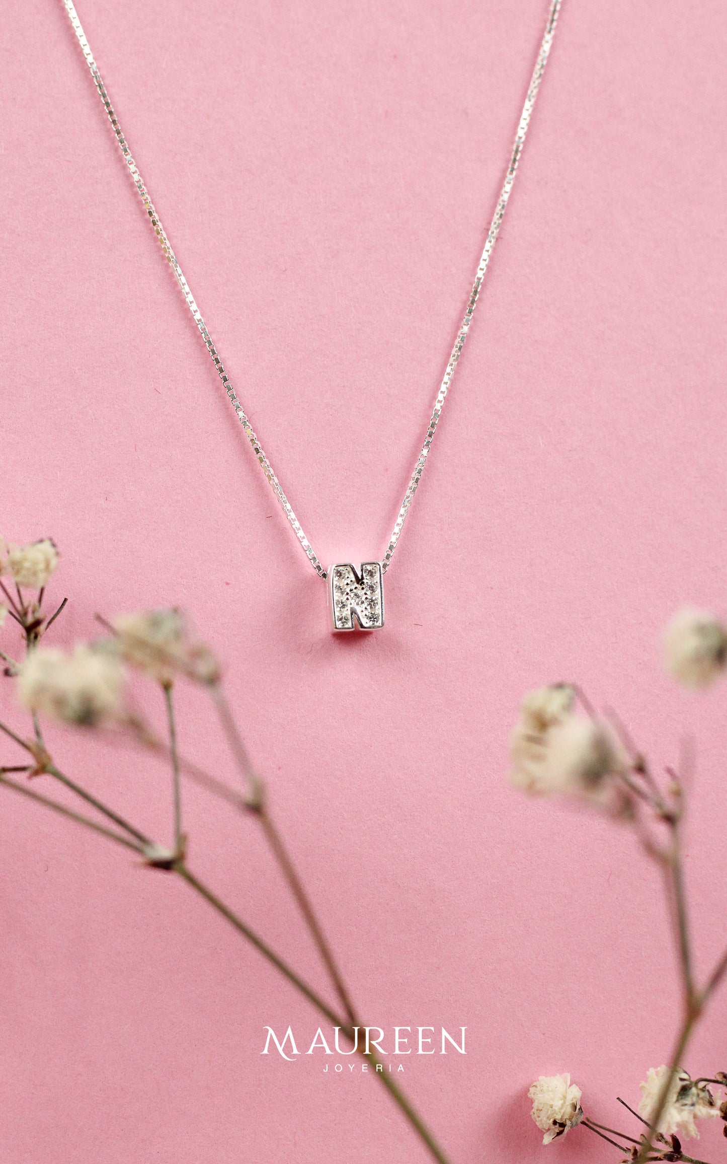Collar iniciales (De "N" a "Z") - Plata