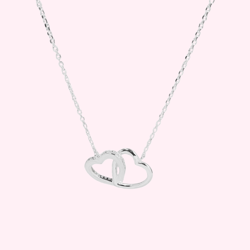 Collar corazones entrelazados - Plata