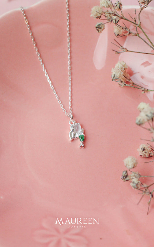 Collar de la sirenita con esmeralda - Plata