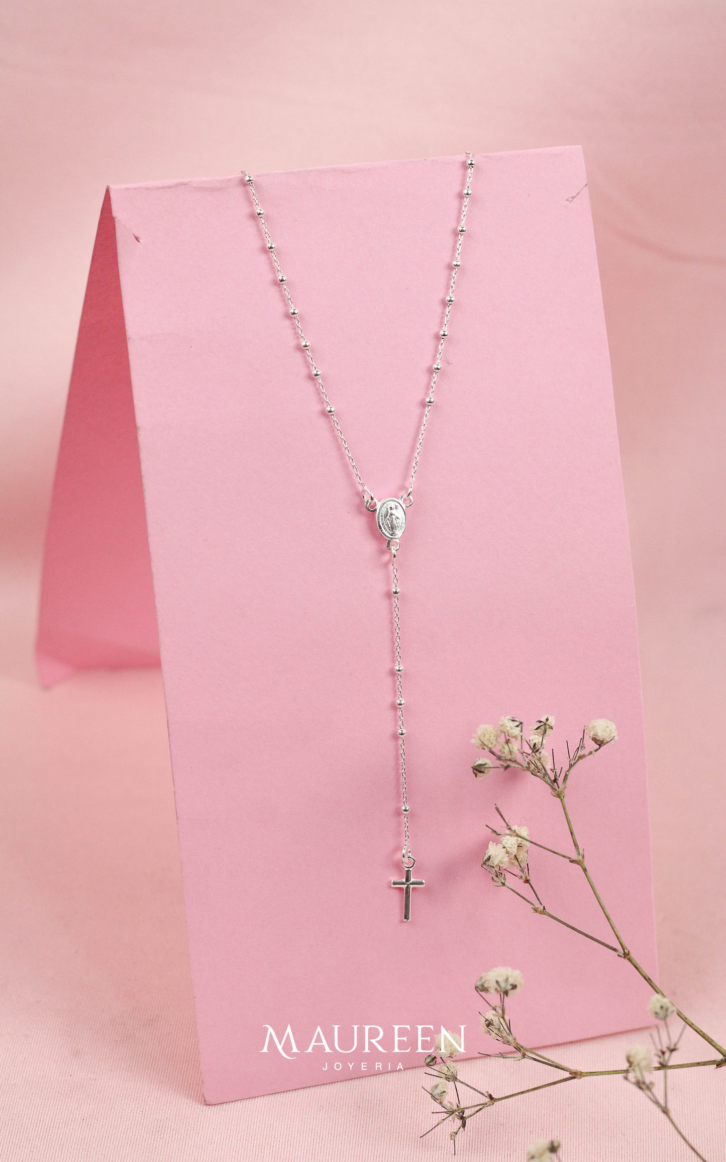 Collar rosario medalla milagrosa  - Plata