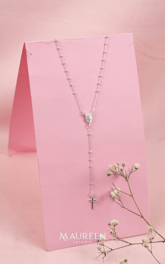 Collar rosario medalla milagrosa  - Plata