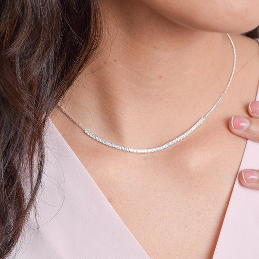 Collar tennis circones - Plata