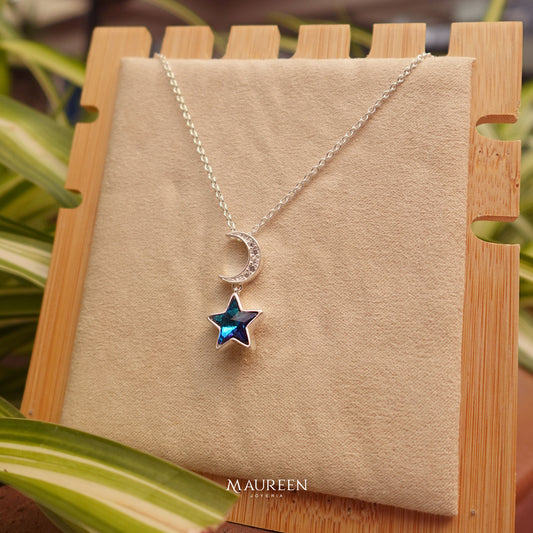 Collar estrella turquesa y luna