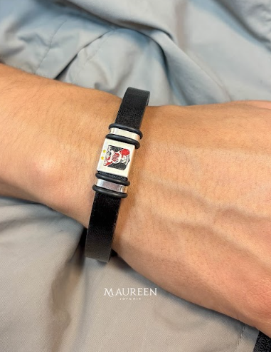 Pulsera FBC Melgar cuero - Plata