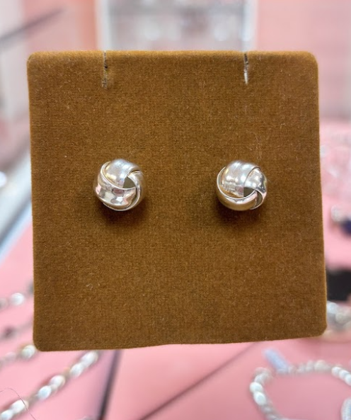 Arete cascabel grande pegado - Plata
