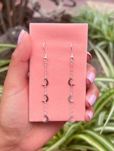 Arete lunas colgantes  - Plata