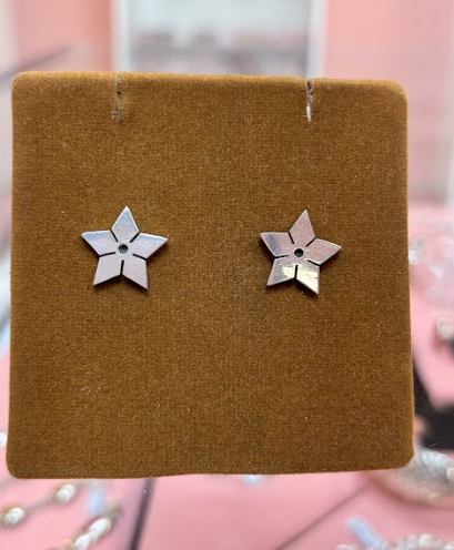 Arete estrella encajonado 5 puntas pegado - Plata