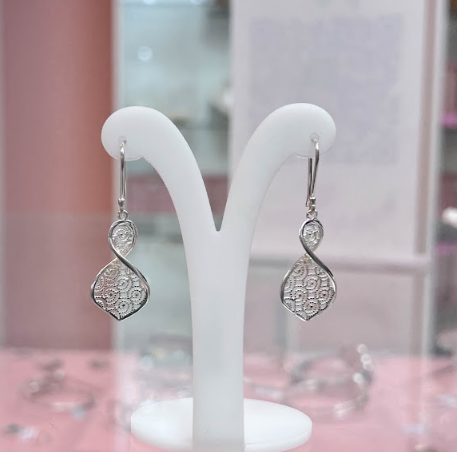Arete enrollado calado - Plata