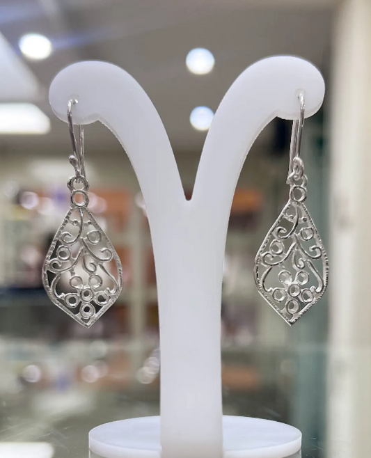Arete hoja calada - Plata