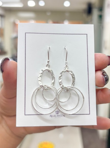 Arete argollas colgante - Plata