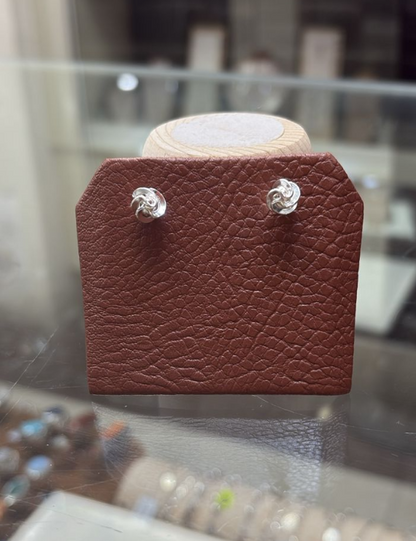 Arete bola con torbellino pegado- Plata