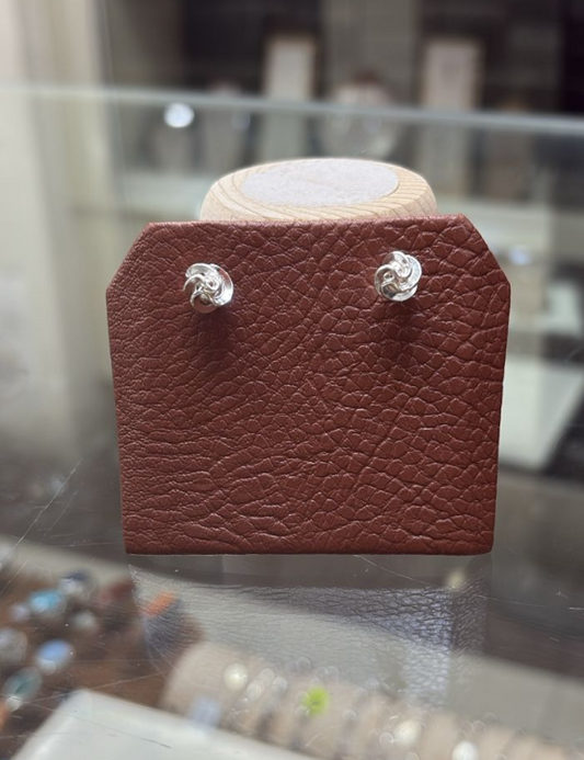 Arete bola con torbellino pegado- Plata