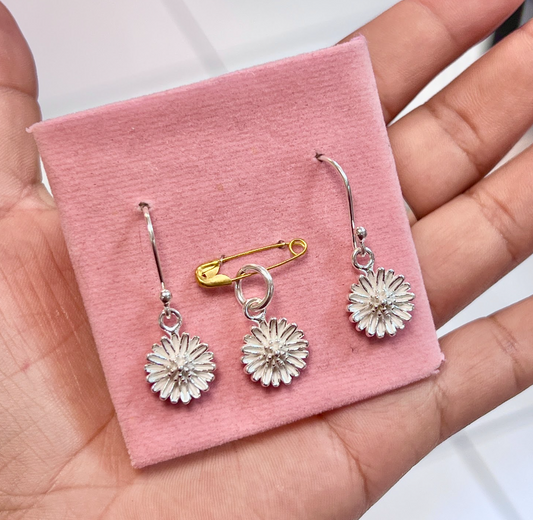 Juego margarita colgante - Plata