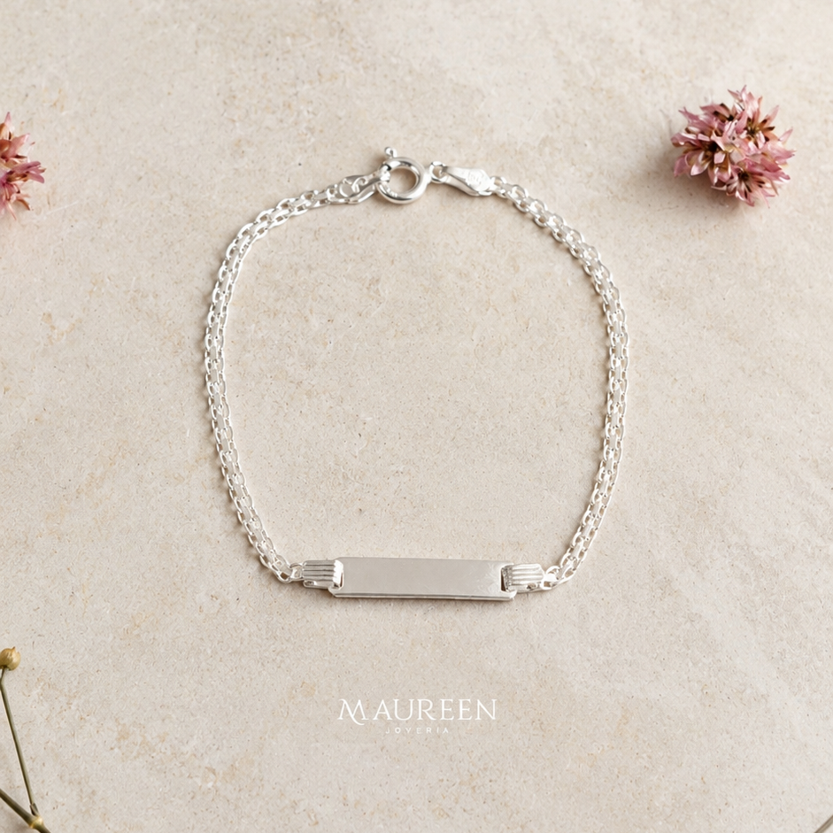 Esclava cuadrada cadena Bismark para mujer - Plata