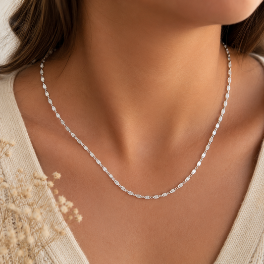 Cadena gucci rayada - plata