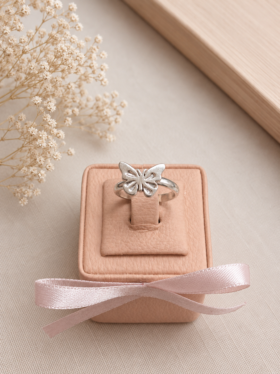 Anillo mariposa ajustable - Plata