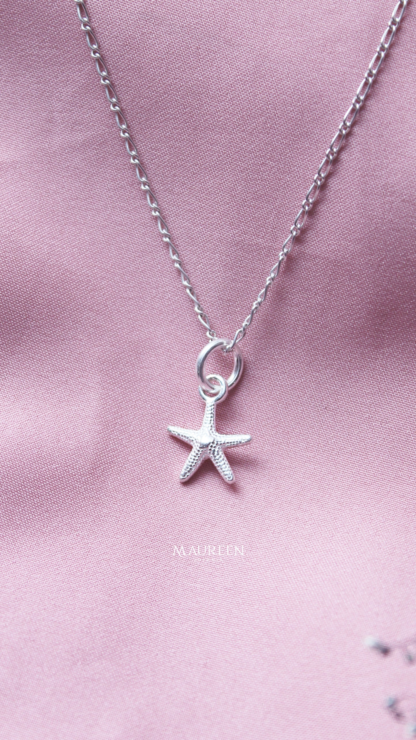 Dije estrella de mar texturada - Plata