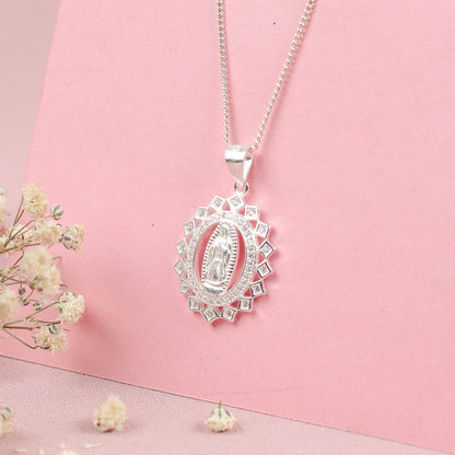 Dije Virgen de Guadalupe con circones- plata