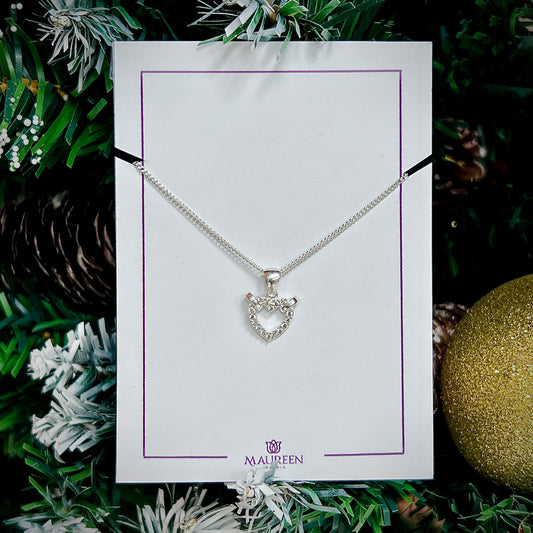 Dije mini corazon con circones - Plata