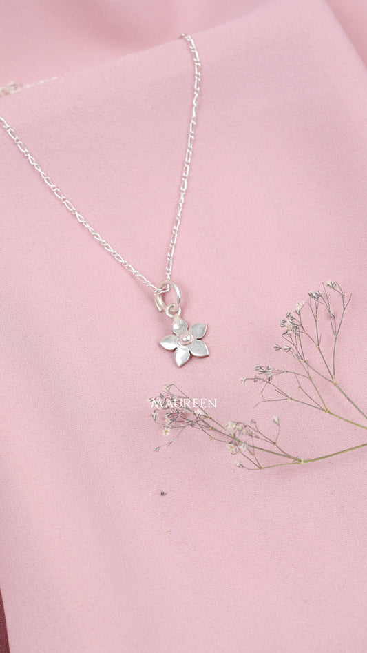 Dije flor con esfera -Plata